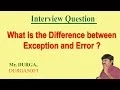 Difference between Exception and Error