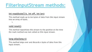 FilterInputStream class