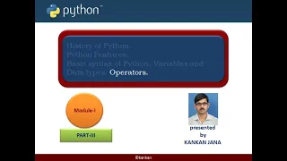 Python programming language Python Operators Module 1 Part 3