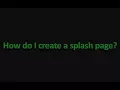 How to easily create a splash page for your website