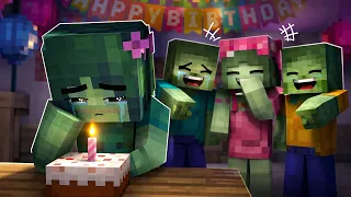 MAIZEN : SUPER SAD BIRTHDAY BABY ZOMBIE - Minecraft Animation