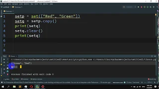 How to clear a set in Python