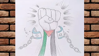 رسم تعبيري عن فلسطين سهل جدا رسم سهل عن فلسطين رسم فلسطين سهل فلسطين حرة 