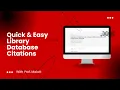 Quick and Easy Library Database Citations English Comp Basics with Prof Malott