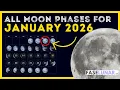 All Moon Phases for JANUARY 2026 Lunar Cycle Daily Calendar of Moon Phases in JANUARY