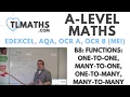 A-Level Maths B8-04 Functions One-to-One Many-to-One One-to-Many Many-to-Many