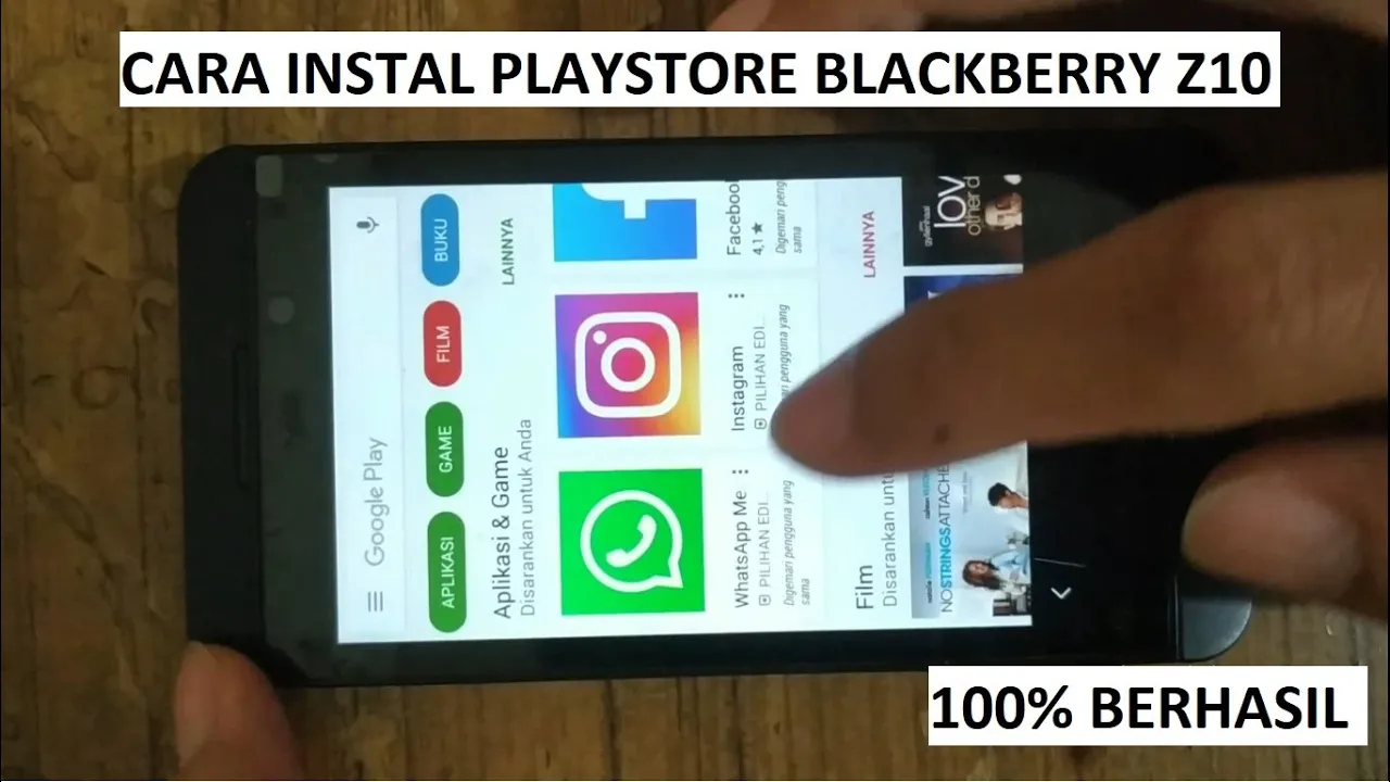 Install Google Play Store to the BlackBerry 10. 