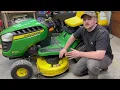 How To Removal Install John Deere D100 E100 S100 Series Mower Deck