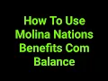 How To Use Molina Nations Benefits Com Balance