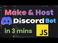 Make and host a Discord Bot with JavaScript in 3 mins 2022