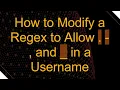 How to Modify a Regex to Allow - and