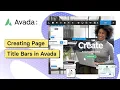 Creating Page Title Bars in Avada