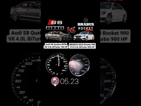 Download MP3 Audi S8 MTM 760HP vs Mercedes BRABUS S650 Rocket 900 #acceleration #beschleunigung #brabus