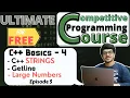 C Strings Getline and Big Numbers for Competitive Programming C Basics 4 CP Course EP 5