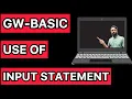 INPUT STATEMENT USE OF INPUT STATEMENT GW BASIC PC-BASIC mkafunda4156