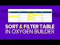 Sort and Filter Responsive HTML Data Table in Oxygen Builder