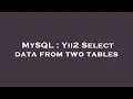 MySQL Yii2 Select data from two tables