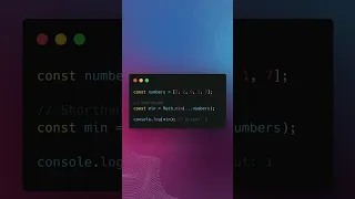 JavaScript Shortcuts - Find Min Max number in Array