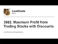 3562 Maximum Profit from Trading Stocks with Discounts Leetcode Hard