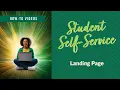 Student Self-Service Tutorial - Landing Page