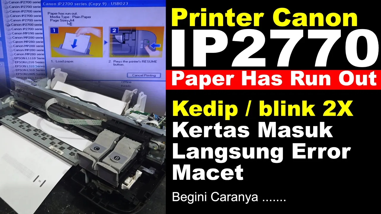 SOLUSI blink 15 kali paling ampuh untuk printer canon ip 2770.. 