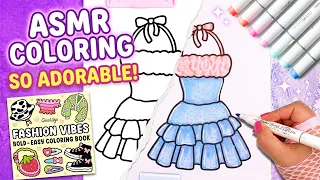 Satisfying Coloring Coco Wyo Cute Dress with Ohuhu Art Markers | ASMR Calm Coloring