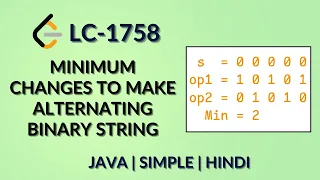Minimum Changes To Make Alternating Binary String Leetcode 1758 Java Hindi Daily Leetcode