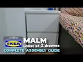 IKEA MALM Chest of 2 drawers assembly step by step instructions in detail complete guide