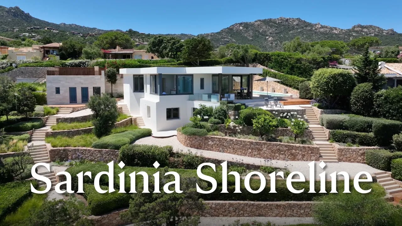 Tour a new luxury seafront villa with private beach in Sardinia