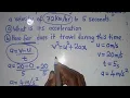 Linear Motion Equations - Acceleration And Distance Harrison J Zulu Tutor