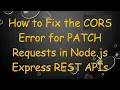 How to Fix the CORS Error for PATCH Requests in Node js Express REST APIs