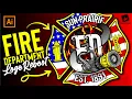 SUN PRAIRIE FIRE RESCUE Main Fire Department Logo Design Adobe Illustrator