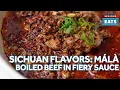 Fuchsia Dunlop Sichuan Flavors Mala Numbing Spicy Boiled Beef in Fiery Sauce Serious Eats