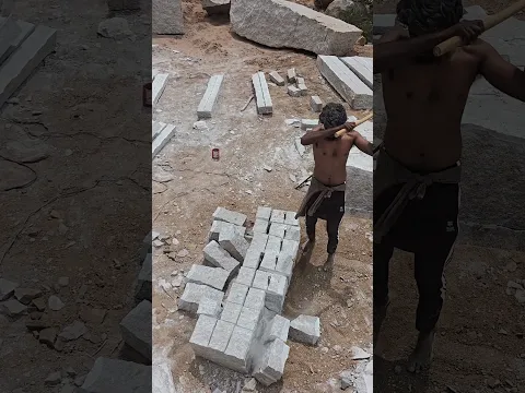 #GraniteCutting #StoneSplitting #HardWork granite hard work