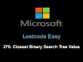 Leetcode 270 Closest Binary Search Tree Value BST