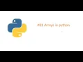 Arrays in Python with is array for python to implement arrays