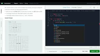 Hackerrank Python Solution Strings - Python Designer Door Mat