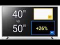 40 vs 50 Inch TV Side by Side Comparison How big is the size difference