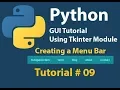 Python GUI How to create a Menu bar Menu List in Python Using Tkinter Tutorial 9