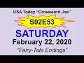 S02E53 USA Today Crossword Fairy-Tale Endings February 22 2020