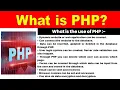 What is PHP what is PHP and why it is used What Does It Do And What Is It Used For