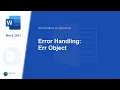 - VBA Error Handling Err Object in Microsoft Word