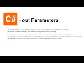 Ref and out parameters in C explained in under 6 minutes