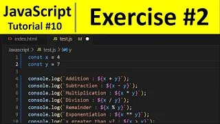 JavaScript Tutorial 10 - Exercise on Arithmetic Operators in Javascript