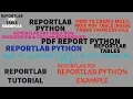 REPORTLAB REPORTLAB PYTHON TUTORIAL How To Generate Table Inside Frame From CSV File PART 33
