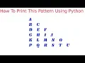 Print Alphabets and Letters pattern in python Python Pattern Tutorial in Tamil