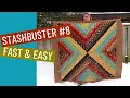 FAST EASY BEGINNER QUILT WITH JELLY ROLLS - FREE STASHBUSTER PATTERN