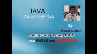 Signin Form by using JDBC by Phani Kumar - Phani Soft Tech
