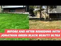 Reseeding Lawn with Jonathan Green Black Beauty Ultra Seed Dethatched with Greenworks Dethatcher