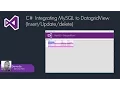 C MySQL DatagridView Intergration in 5 mins UPDATE